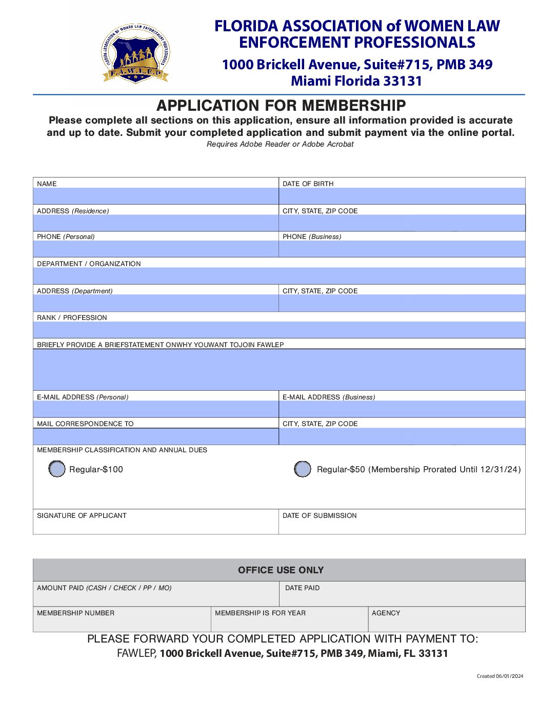 FAWLEP PDF Application